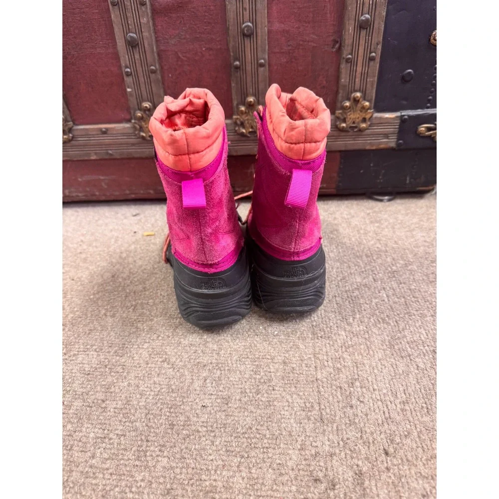 The North Face Alpenglow IV Pink Orange Waterproof Snow Boots Kids 1 NF0A5LXF